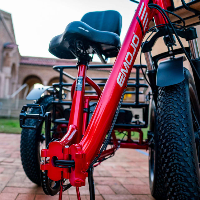 Emojo Bison Pro Electric Fat Tire Foldable Bike – All-Terrain Step-Thru eBike for Adults - Red