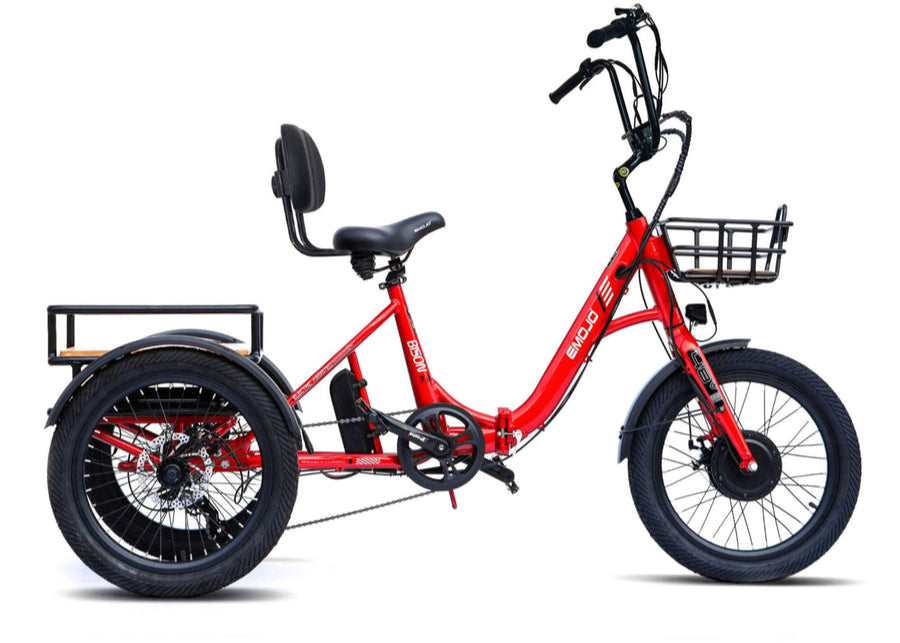 Emojo Bison S Electric Trike – Step-Thru eBike for Adults - Red