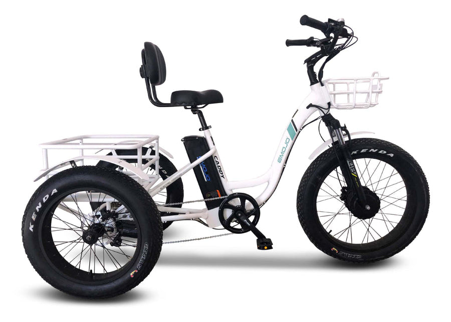 Emojo Caddy Pro Electric Trike – Step-Thru eBike for Adults - White