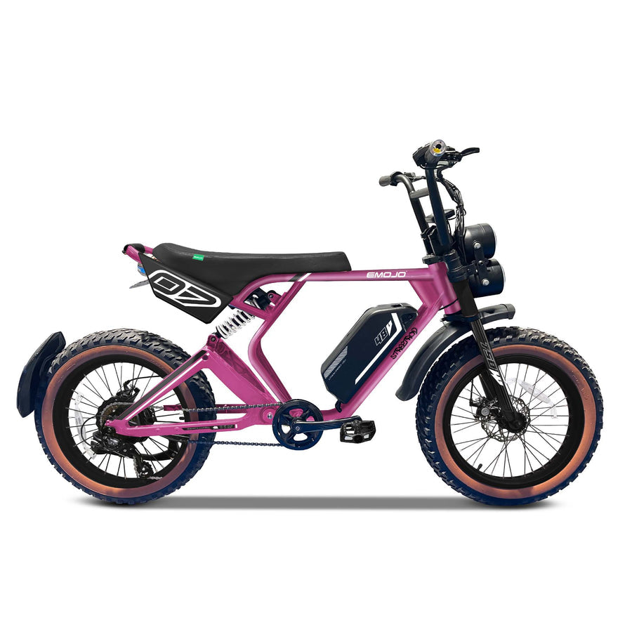 Emojo Streetrod Electric Bike – eBike for Adults and Teens - Pink