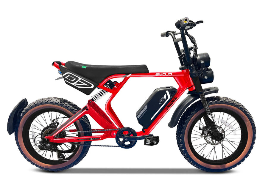 Emojo Streetrod Electric Bike – eBike for Adults and Teens - Red