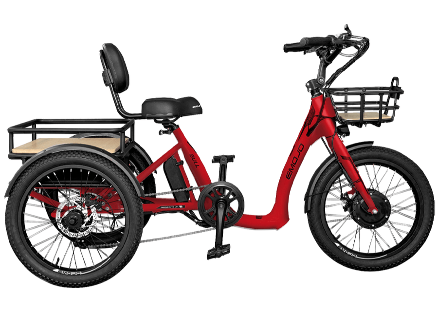 Emojo Bull Electric Trike – Step-Thru eBike for Adults - Candy Red