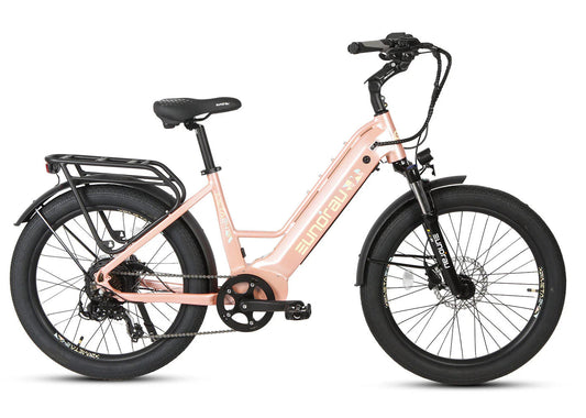 Eunorau Meta26 Electric Commuter Bike - Pink