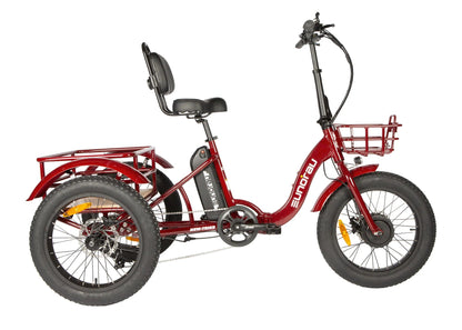 Eunorau New-Trike 2.0 Foldable Electric Trike - Red