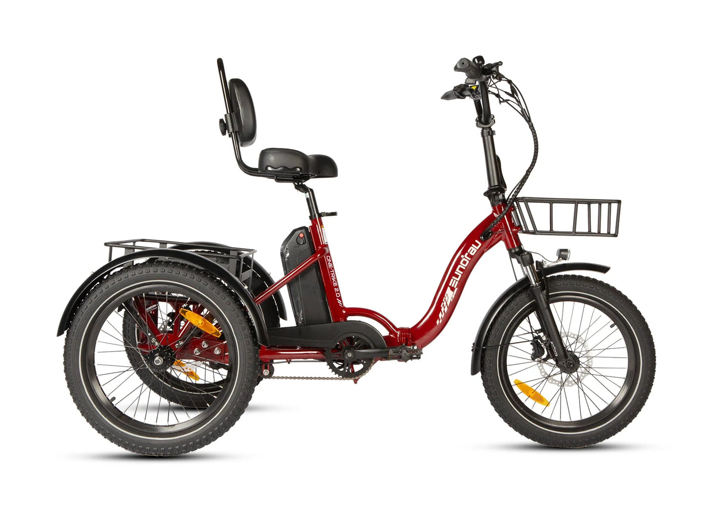 Eunorau One-Trike 2.0 Foldable Electric Trike - Red