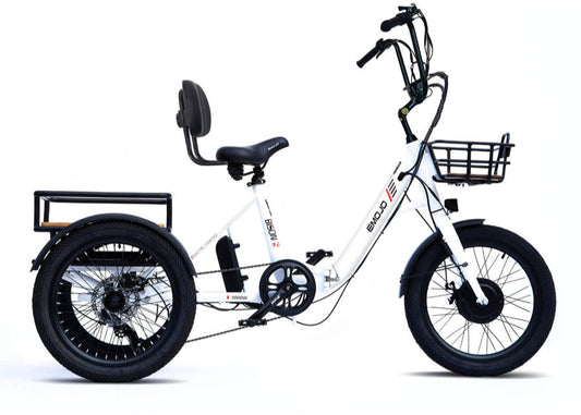 Emojo Bison S Electric Trike – Step-Thru eBike for Adults - White