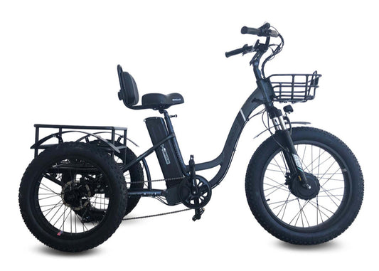 Emojo Caddy Pro Electric Trike – Step-Thru eBike for Adults - Gray