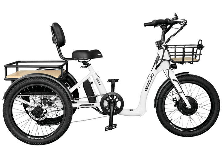 Emojo Bull Electric Trike – Step-Thru eBike for Adults - Ivory