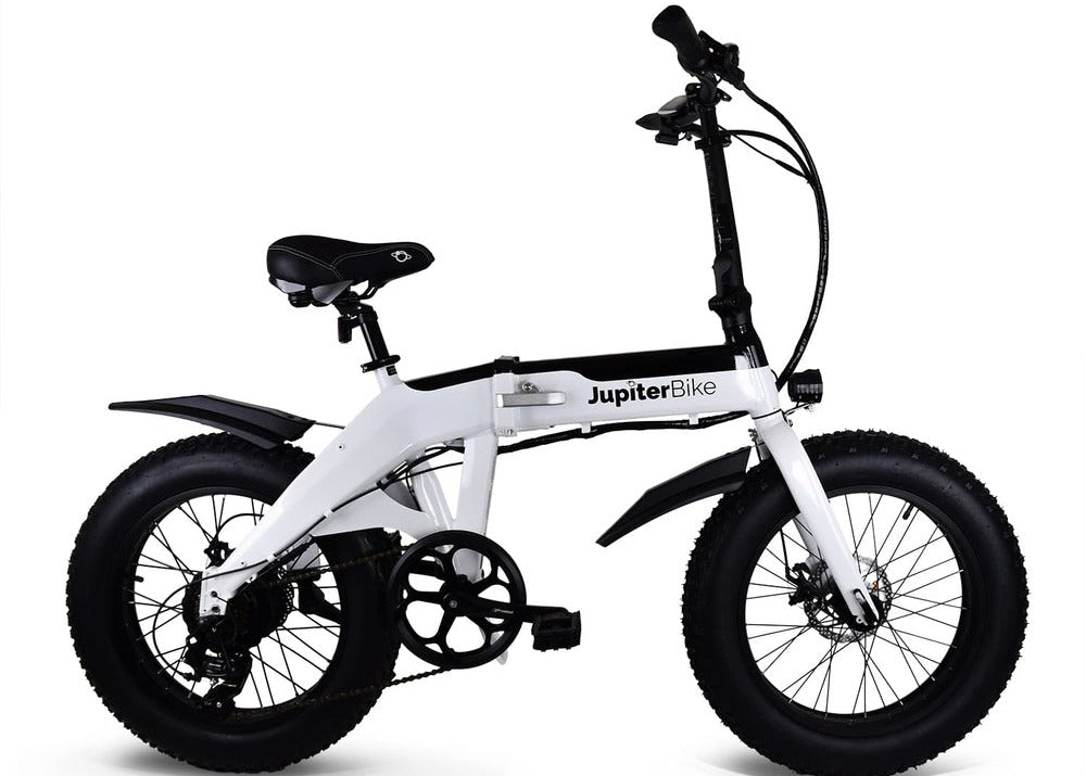 Jupiter Defiant Fat Tire Folding Electric Bike (White)